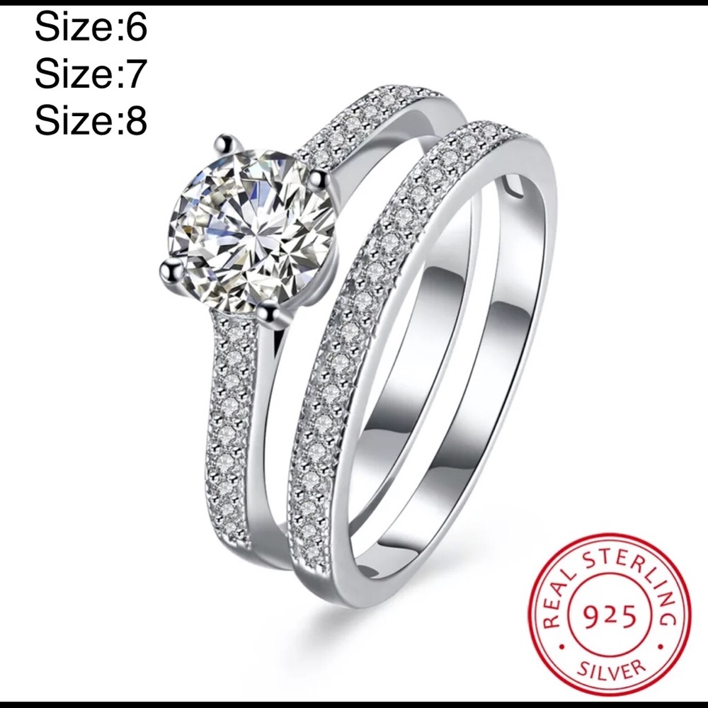 100% real 925 Sterling Silver Wedding Engagement
